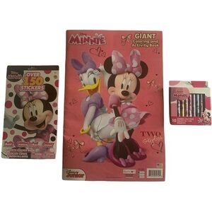 Disney Minnie Giant Coloring Book Sticker Book Jumbo Crayons
